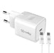 CELLY TRAVEL CHARGER USB-C 20W WHITE + CAVO - Grande Marvin