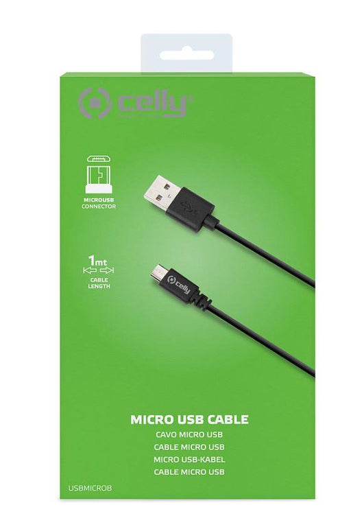 CELLY USB DATA CABLE MICROUSB BLACK - Grande Marvin