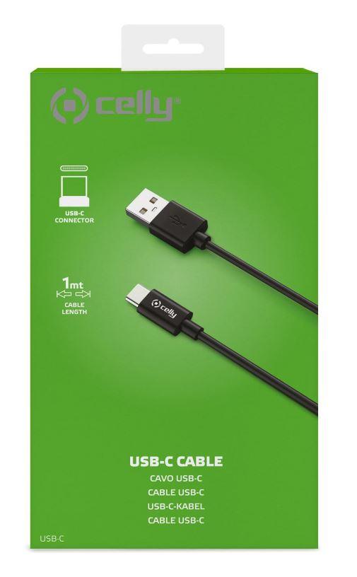 CELLY USB TYPE-C CABLE BLACK - Grande Marvin