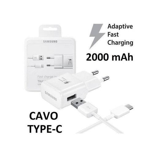 SAMSUNG TRAVEL USB 2A CAVO TYPE C WHITE/BLACK - Grande Marvin